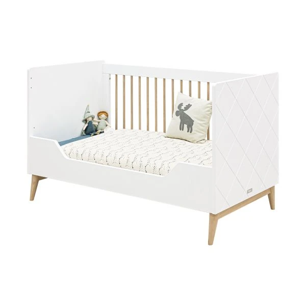 Bopita Paris Bedbank Wit / Eiken 70 X 140 Cm 5 Bopita Paris Bedbank Wit / Eiken 70 X 140 Cm - Afbeelding 5