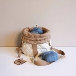 Cam Cam Copenhagen Classic Stripes Project Bag - Camel -Kinderproducten Winkel Cam Cam Copenhagen Classic Stripes Project Bag Camel 7 54a5