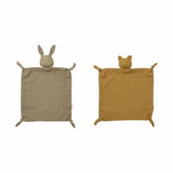Liewood Agnete Knuffeldoekje Oat / Golden Caramel Mix 2 Stuks