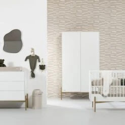 Kidsmill Boutique Babykamer Wit / Bras | Bed 60 X 120 Cm + Commode