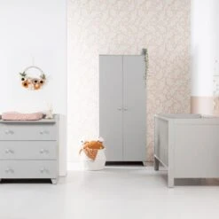 Europe Baby Sarah Babykamer Grijs | Bed 70 X 140 Cm + Commode
