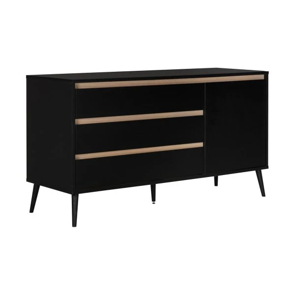 Europe Baby Sterre Commode XL Zwart / Oak 2 Europe Baby Sterre Commode XL Zwart / Oak - Afbeelding 2