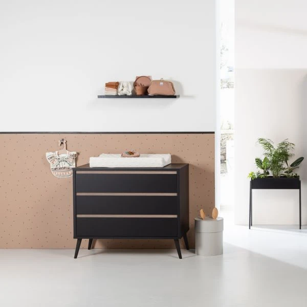 Europe Baby Sterre Commode Zwart / Oak 2 Europe Baby Sterre Commode Zwart / Oak - Afbeelding 2