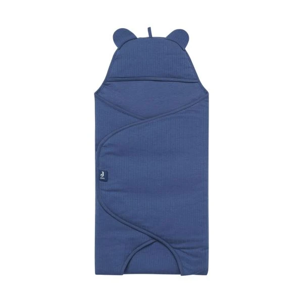 Jollein Basic Stripe Wikkeldeken Jeans Blue 3 Jollein Basic Stripe Wikkeldeken Jeans Blue - Afbeelding 3