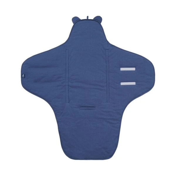 Jollein Basic Stripe Wikkeldeken Jeans Blue 4 Jollein Basic Stripe Wikkeldeken Jeans Blue - Afbeelding 4