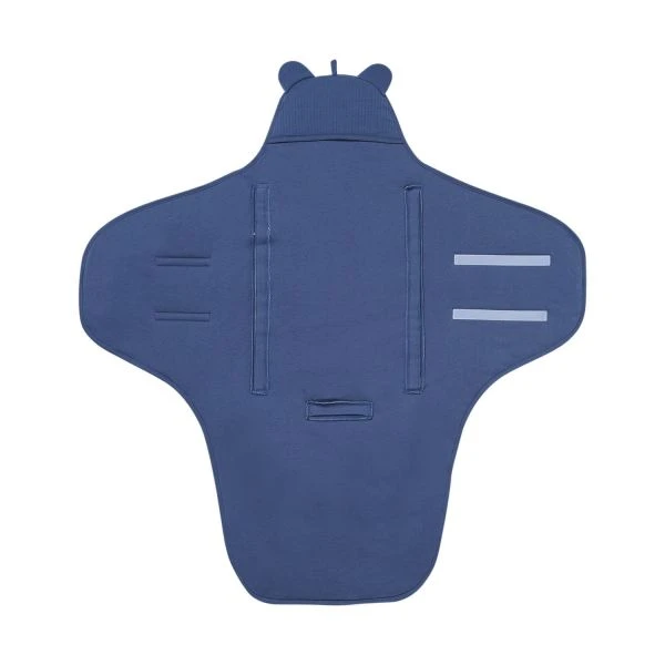 Jollein Basic Stripe Wikkeldeken Jeans Blue 1 Jollein Basic Stripe Wikkeldeken Jeans Blue