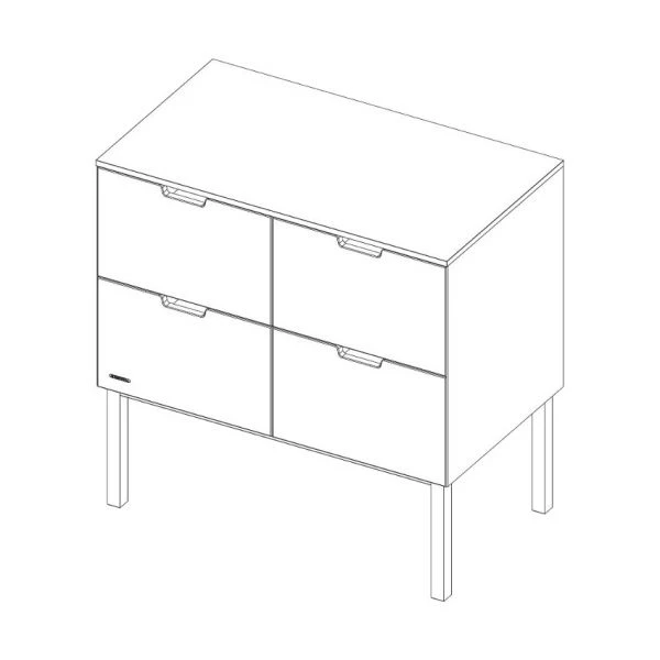 Kidsmill Sepp Commode Wit / Beuken 2 Kidsmill Sepp Commode Wit / Beuken - Afbeelding 2