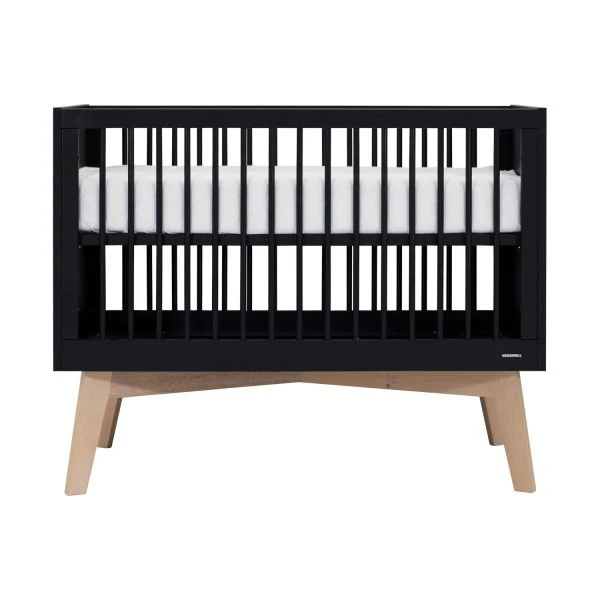 Kidsmill Sixties Babybed Zwart Mat / Naturel 70 X 140 Cm 1 Kidsmill Sixties Babybed Zwart Mat / Naturel 70 X 140 Cm